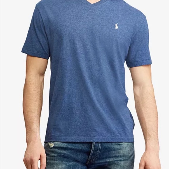 Ralph Lauren Polo Steel Blue Classic Fit V-Neck T Shirt Men’s Size Small - Picture 5 of 5